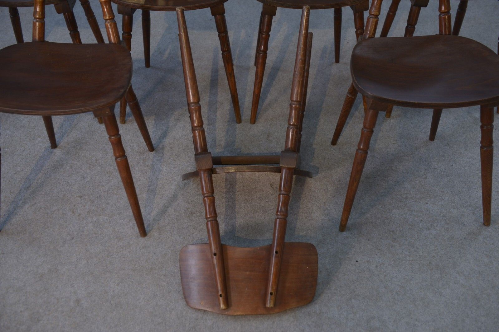 Set Of 7 Oak And Beech Plywood Chairs photo vinterior