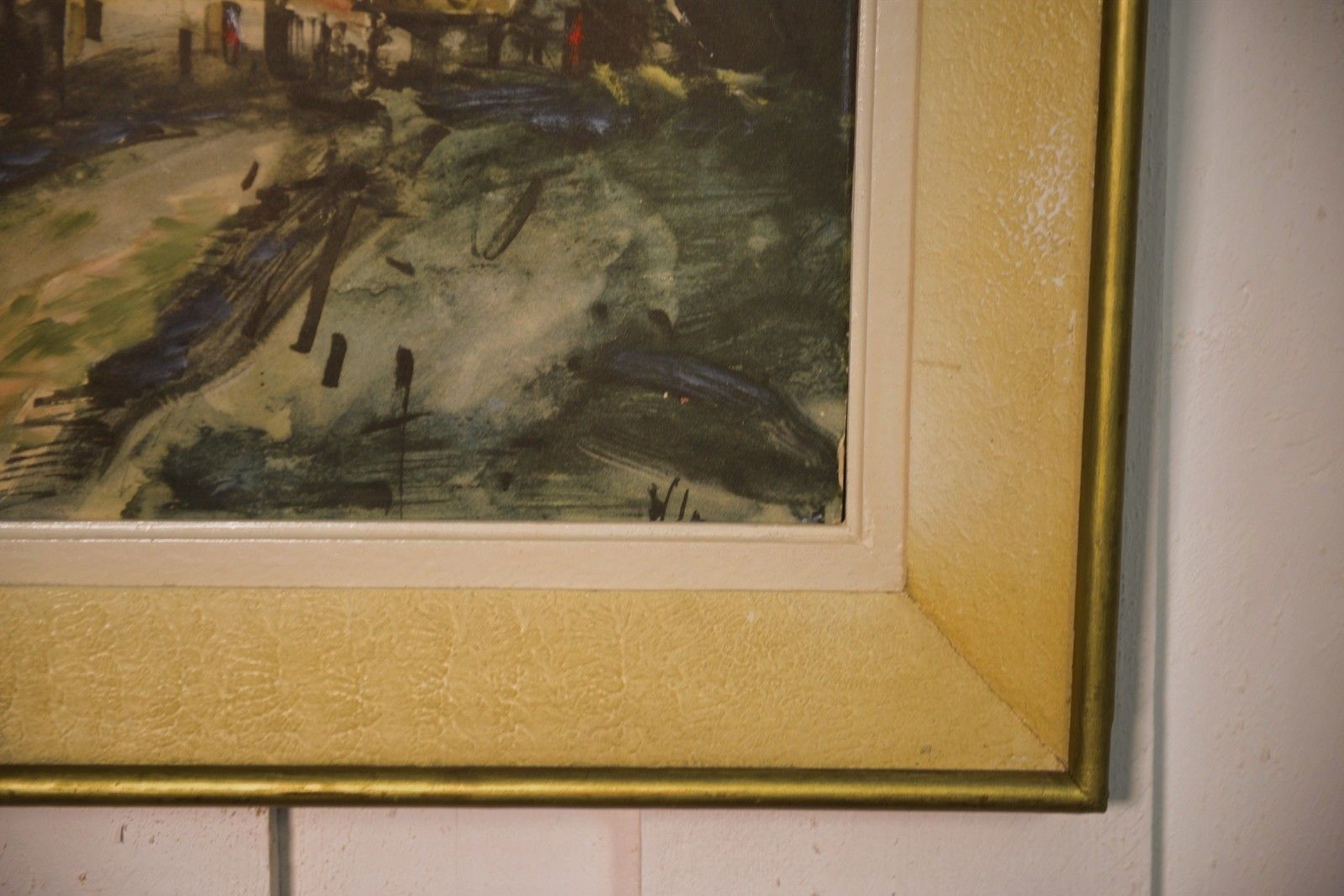 1960's The Village Lane Reproduction Painting photo for sale