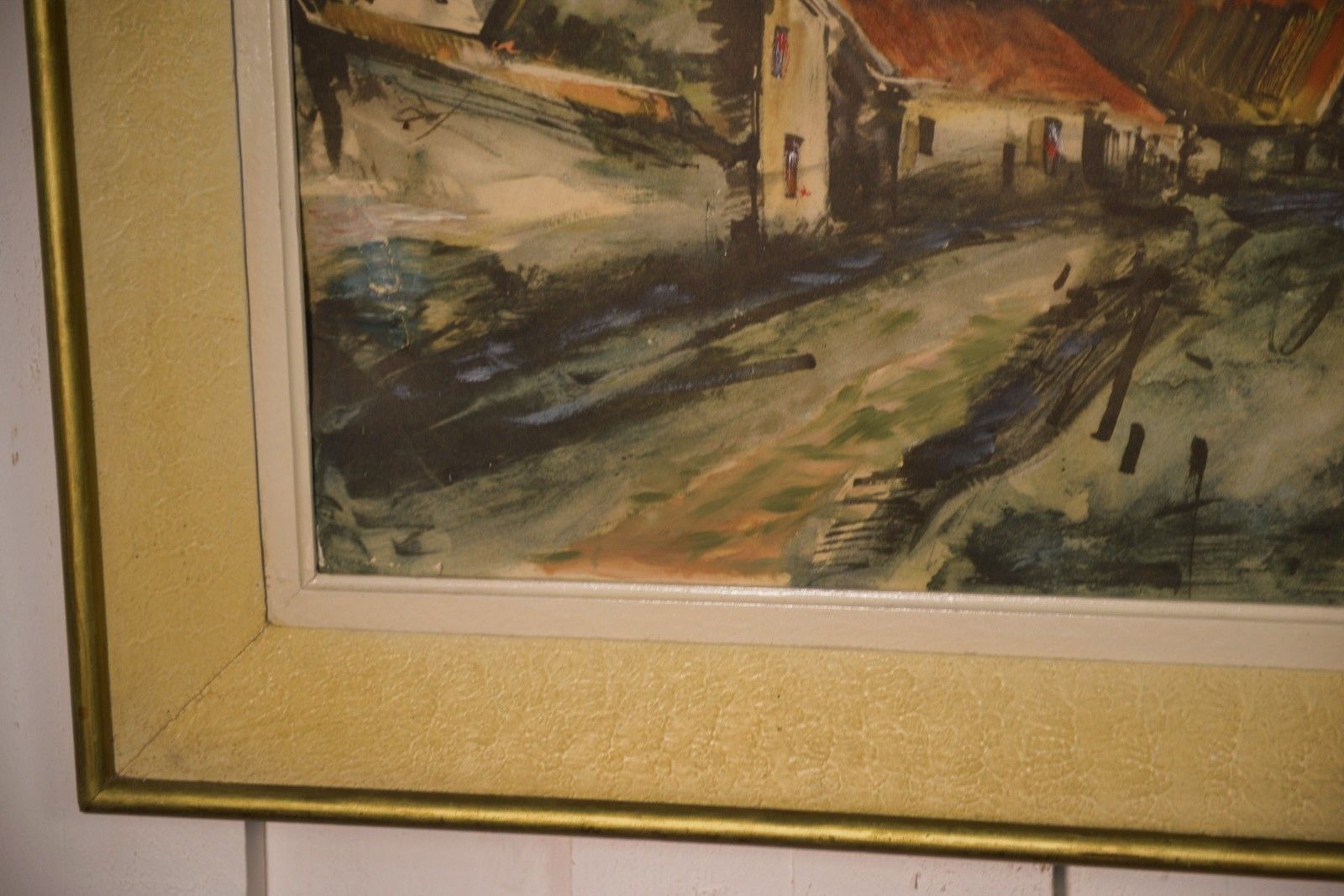1960's The Village Lane Reproduction Painting photo vinterior