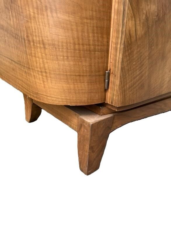 1960 Walnut Veneer 3 Door 2 Drawer Sideboard photo vintage
