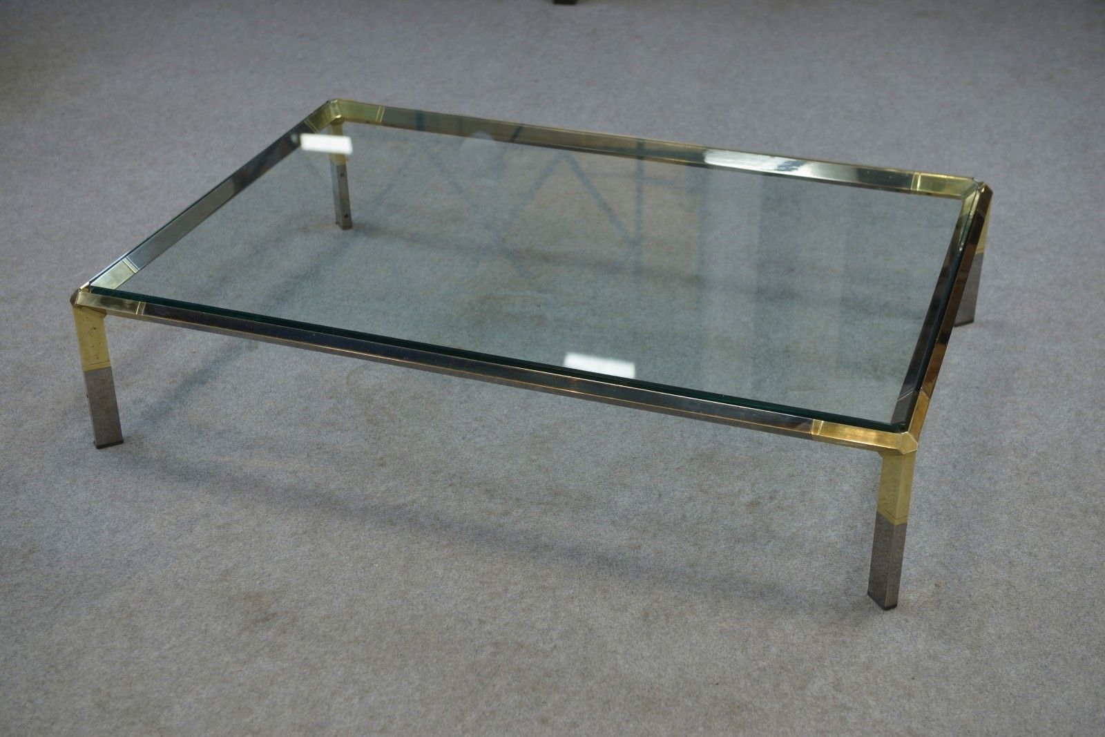 Glass And Chrome Metal Coffee Table By Philippe Parent France 1970's photo 3306.0