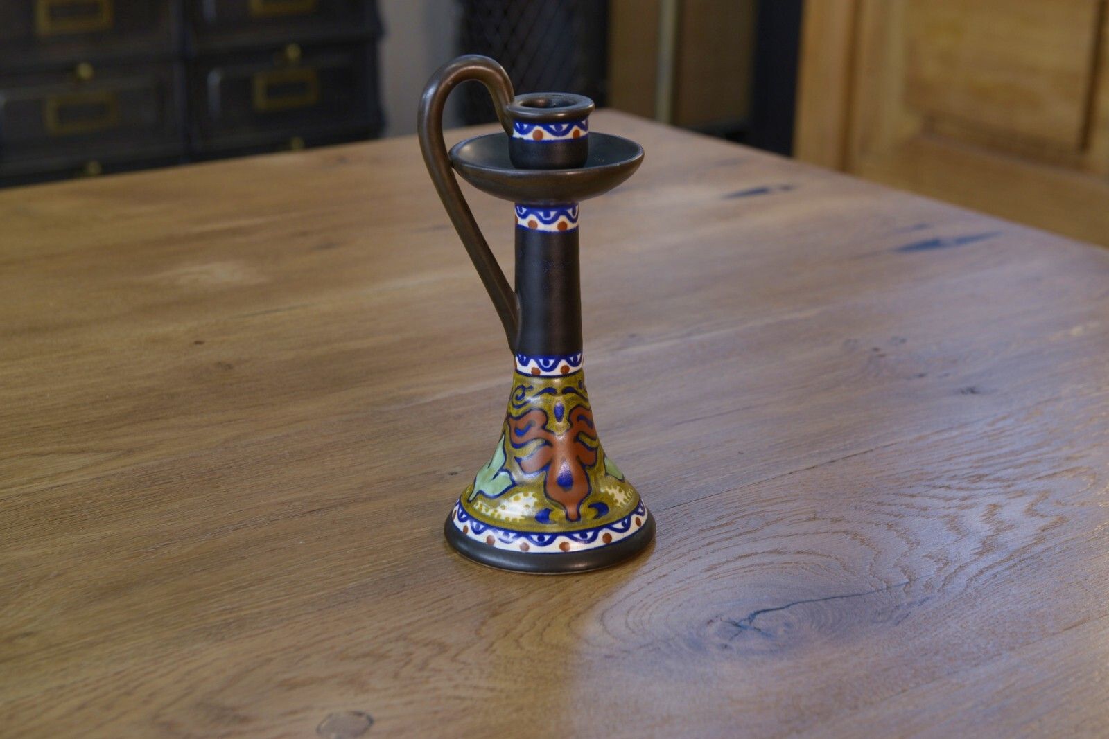 Gouda Hollande 1930's Art Deco Ceramic Candle Holder
