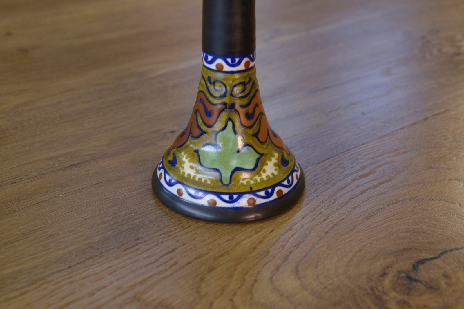 Gouda Hollande 1930's Art Deco Ceramic Candle Holder photo vinterior