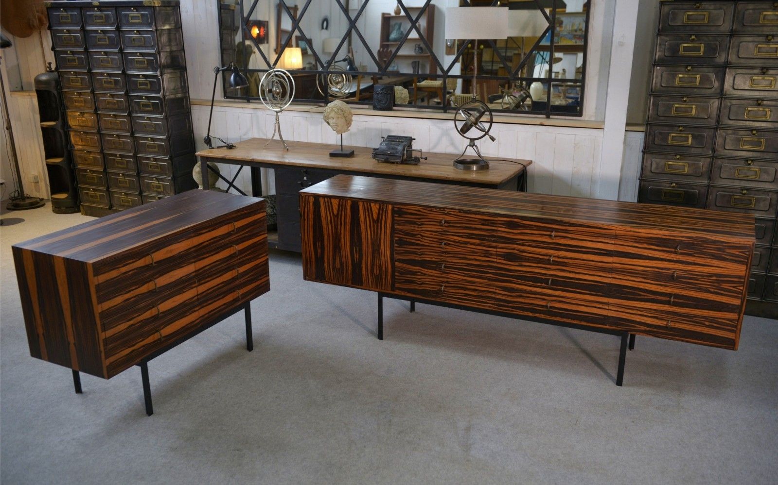 Gabon Ebony Design Row 1 Door 12 Drawers 1960's photo furniture