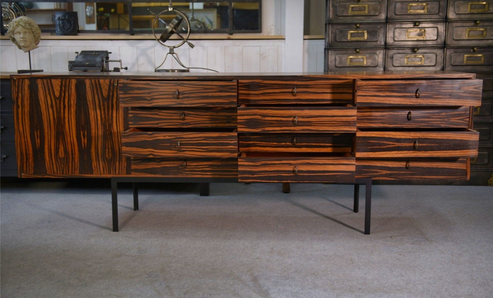 Gabon Ebony Design Row 1 Door 12 Drawers 1960's photo 5509.0