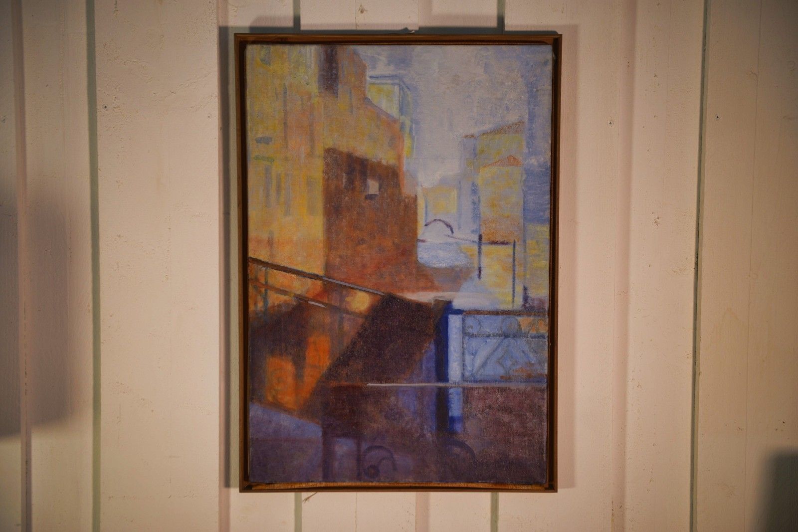 Abstract Painting "Venice" By Monique Breton Prouté Called Pehem
