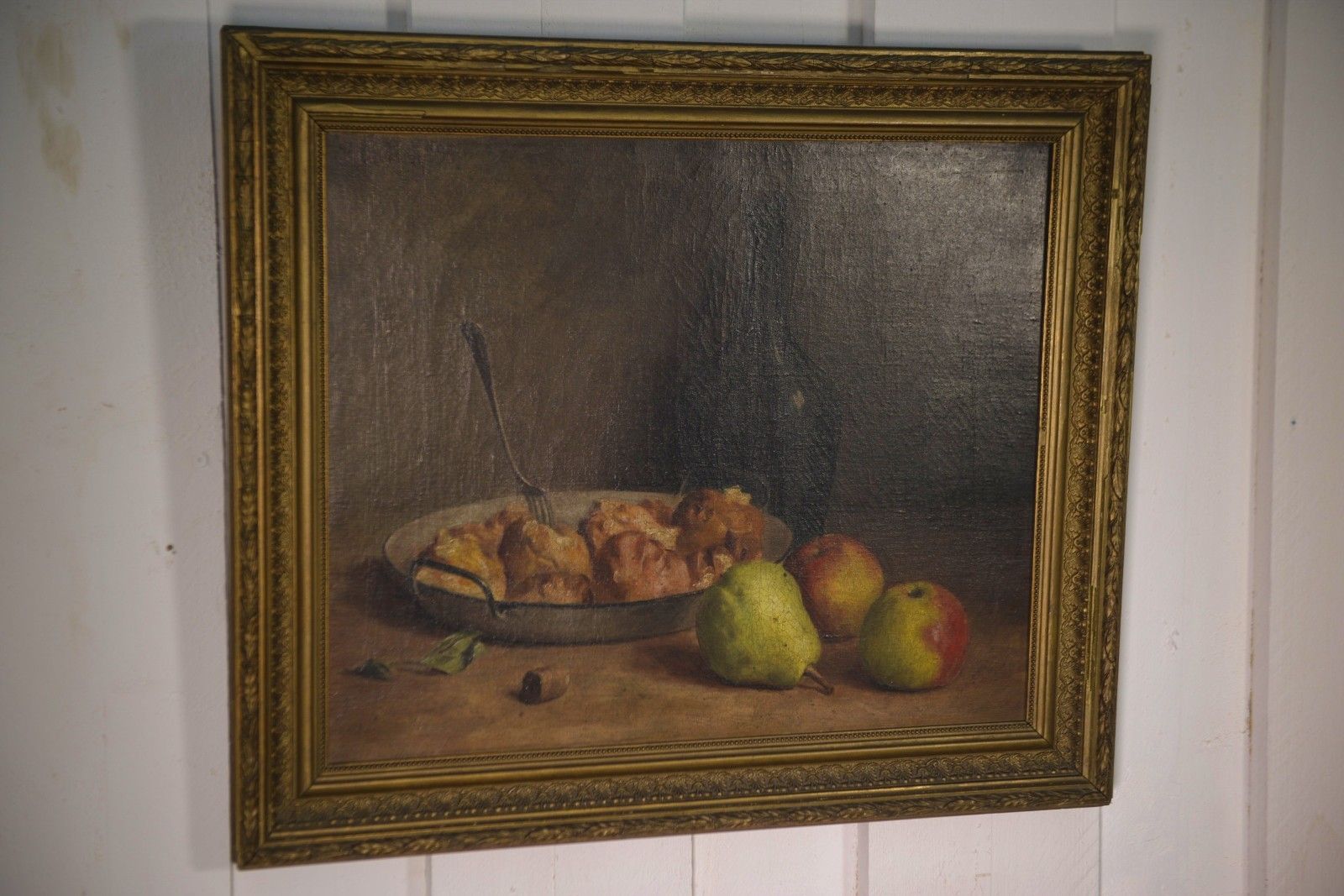 Oil Painting On Canvas Still Life Signed C.Declercq 1893