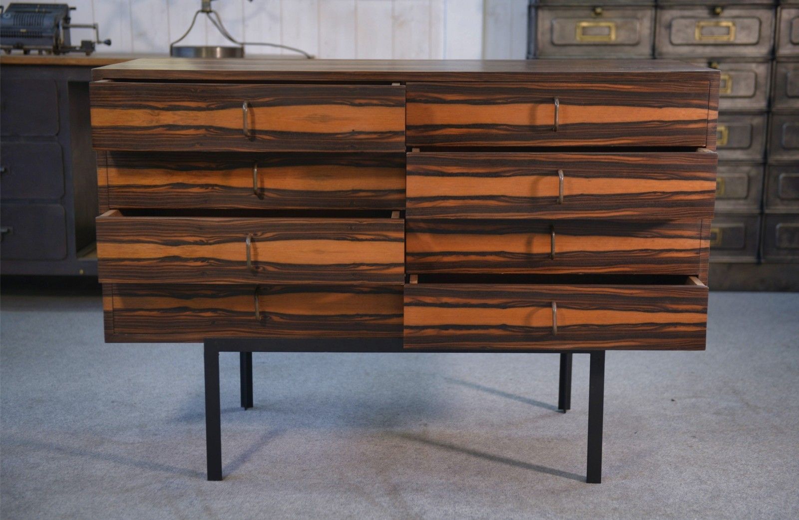 photo for sale Gabon Ebony Design Chest Of Drawers 8 Drawers 1960's