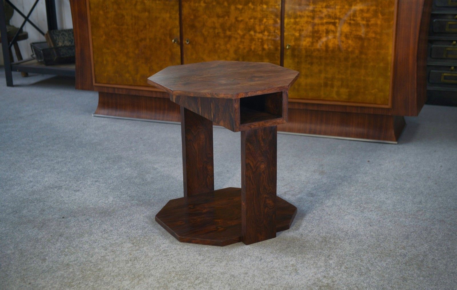 Art Deco Rosewood Veneer Stool In The Taste Of Eugene Printz 1930's