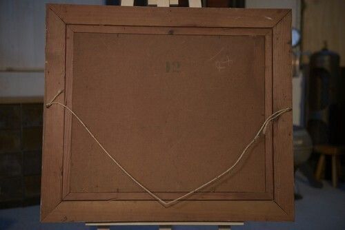 Still Life Painting Numbered 12 Signed Montparnasse Frame Carved Patinated 20th Century photo vintage