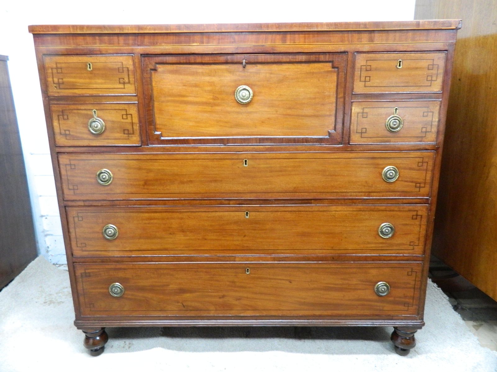 Regency Mahogany Secretaire Chest Of Drawers photo furniture