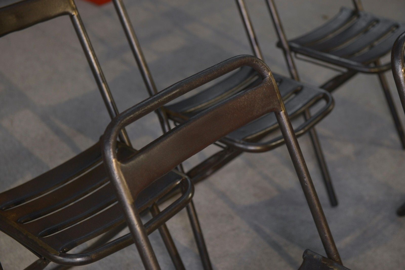 Chaises Pliantes Industrielles Assemblage Par Brasure Travail Français Vers 1950 photo vinterior