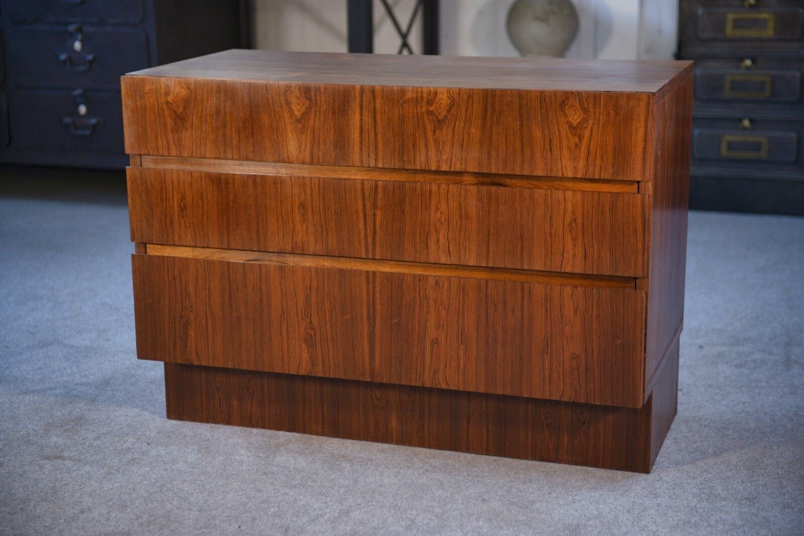 1960's Scandinavian Rosewood 3 Drawer Chest Of Drawers