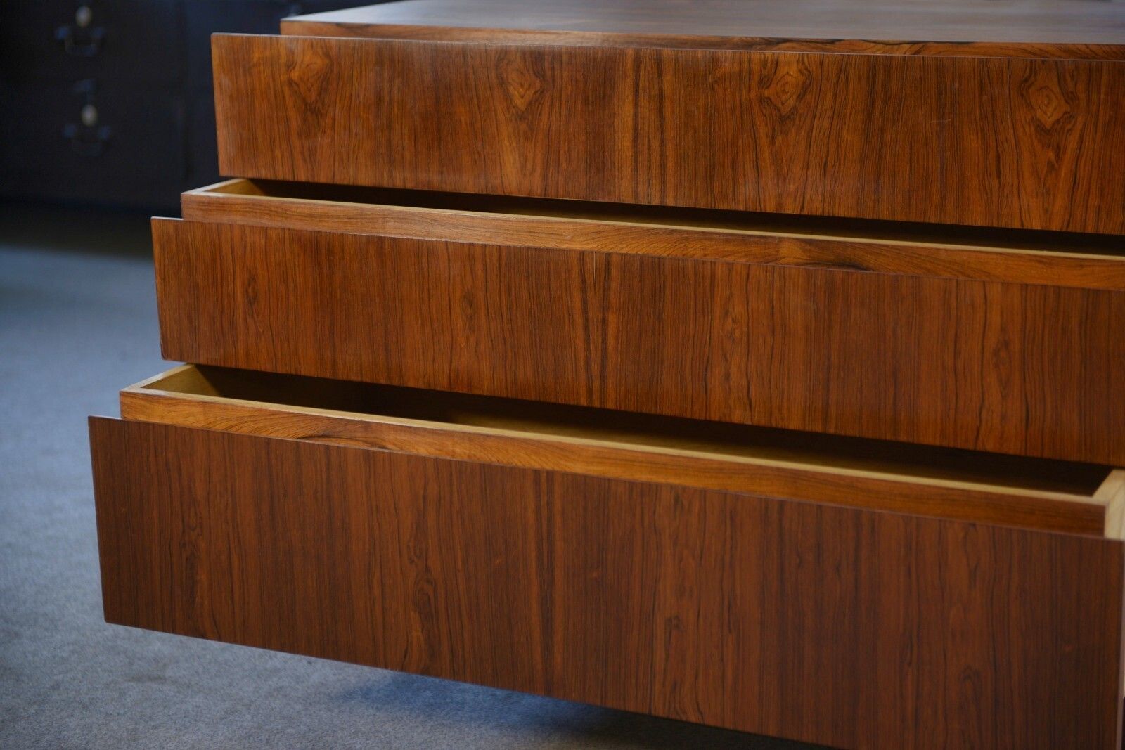 1960's Scandinavian Rosewood 3 Drawer Chest Of Drawers photo Furniture