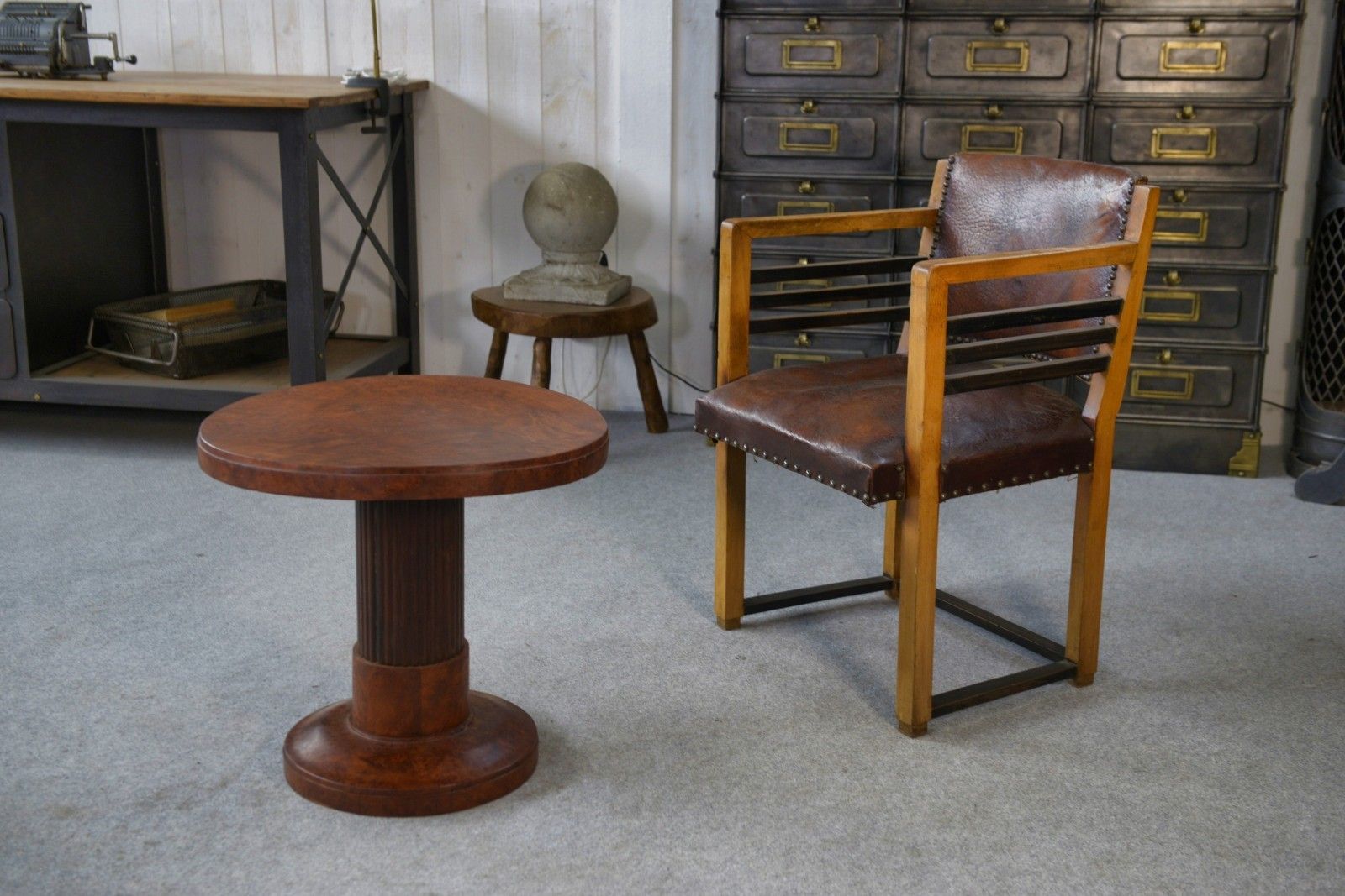 Art Deco Pedestal Attributed To Jules Leleu 1930's photo furniture