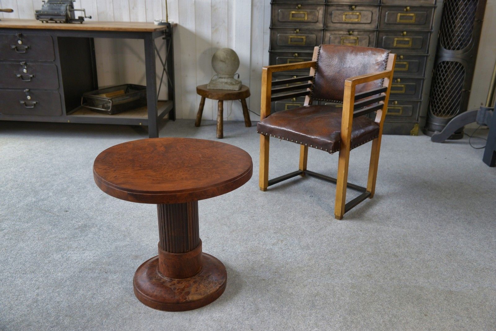 Art Deco Pedestal Attributed To Jules Leleu 1930's photo vinterior
