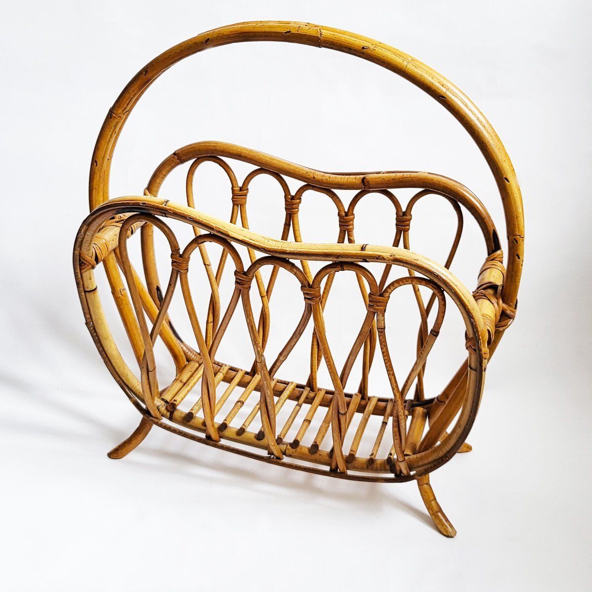 Italian Bamboo Magazine Rack, 1950s photo 240.0