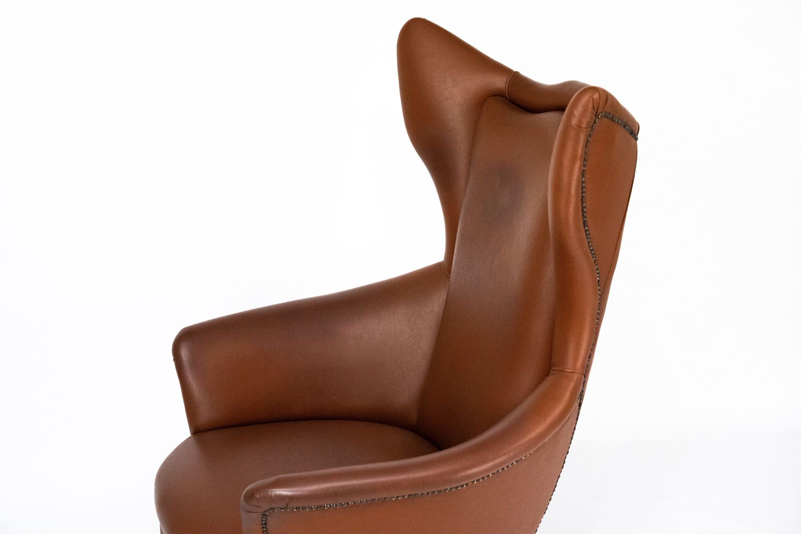Mid Century Italian Wingback Armchair In Leatherette, 1950s photo buy