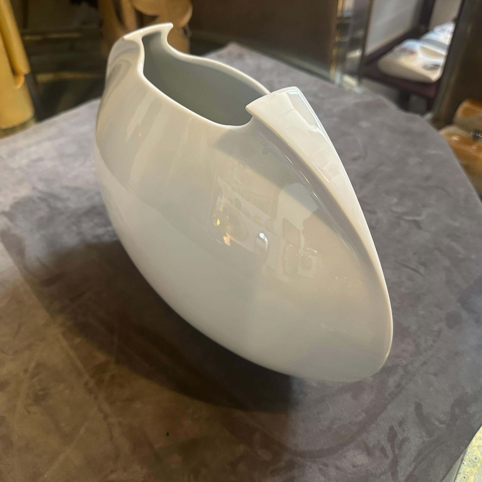 1990s Minimalist White Porcelain Tasca Vase By Lino Sabattini For Rosenthal photo Home Decor