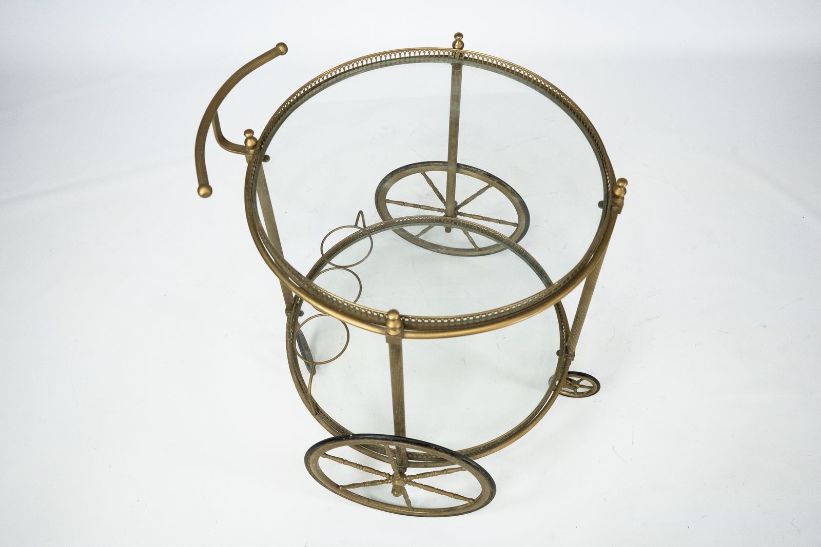 Vintage Brass Bar Cart By Cesare Lacca, Italy, 1950s. photo for sale