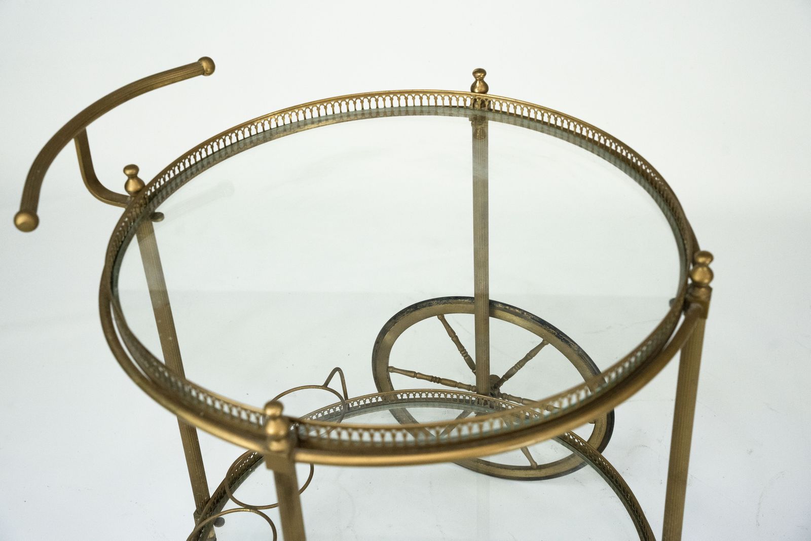 Vintage Brass Bar Cart By Cesare Lacca, Italy, 1950s. photo vinterior