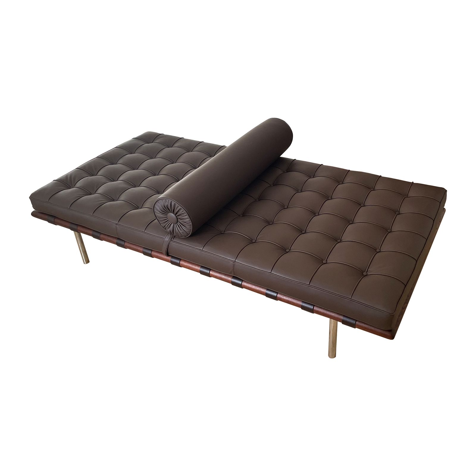 Barcelona Daybed By Ludwig Mies Van Der Rohe For Knoll, 1970s, Restored In Brown Leather photo buy