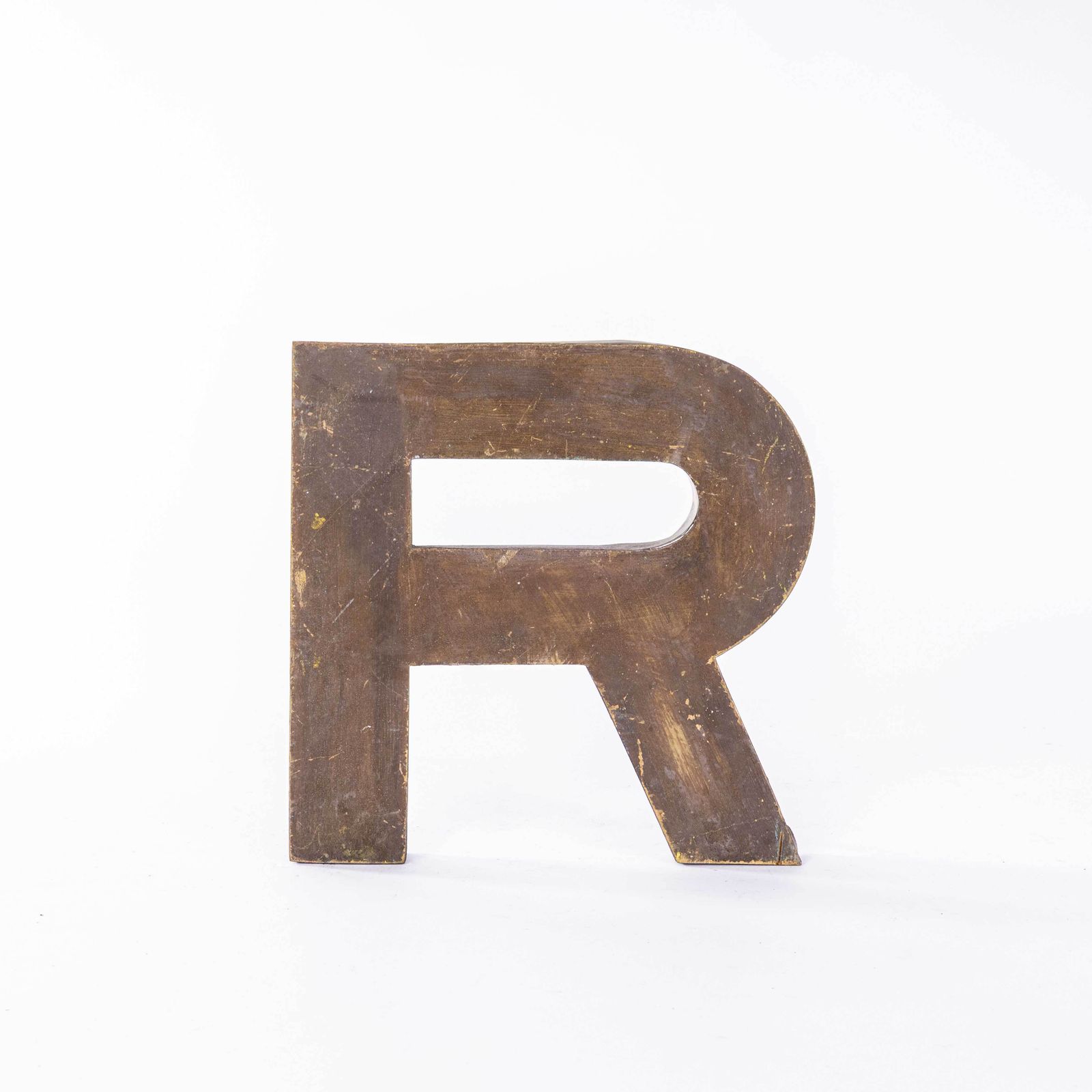 1950's Original Large French Metal Shop Signage Letters   Letter R (Version 1)