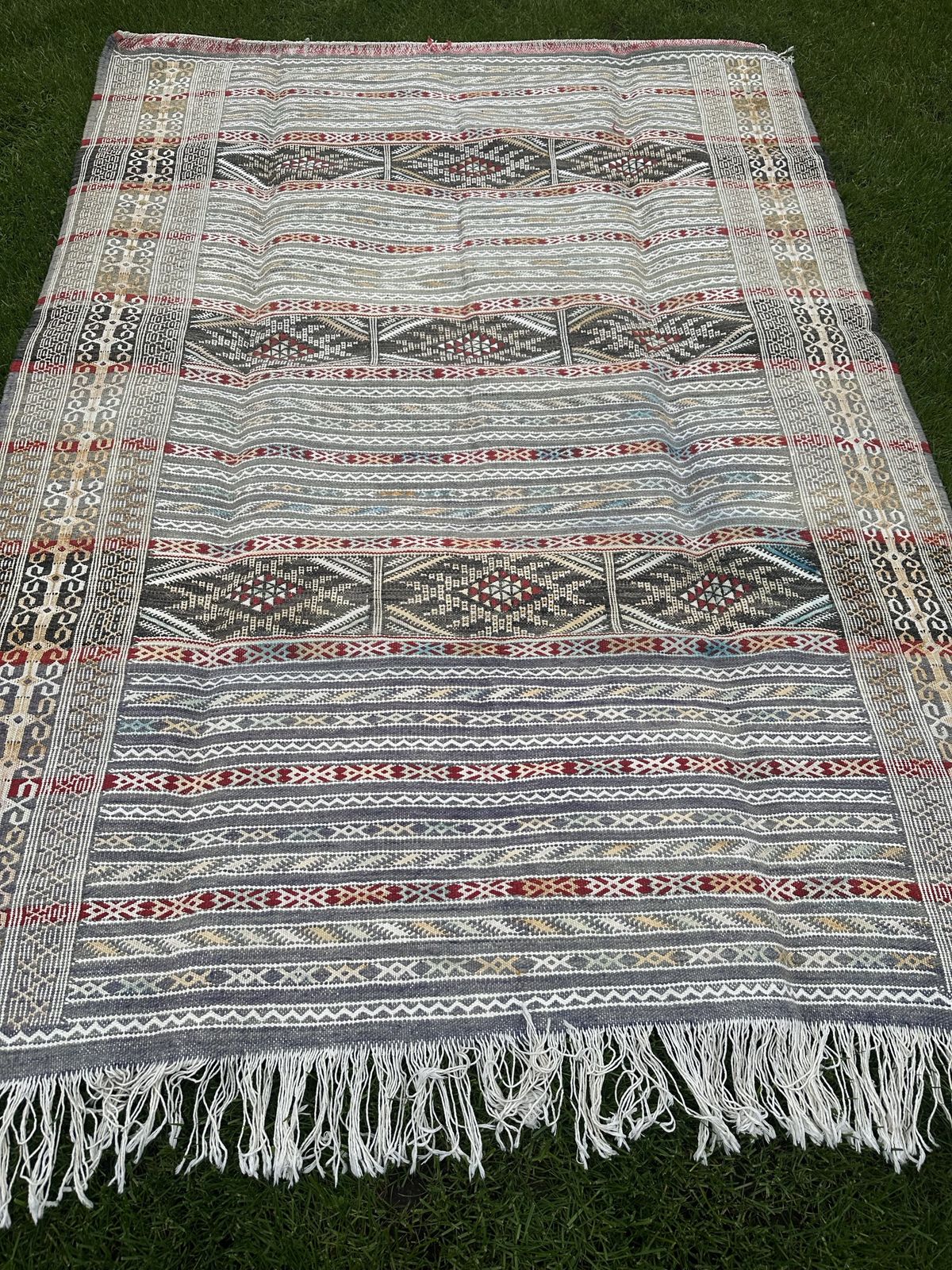 Original Nomadic Berber Handwoven Kilim Rug Tiflet photo for sale