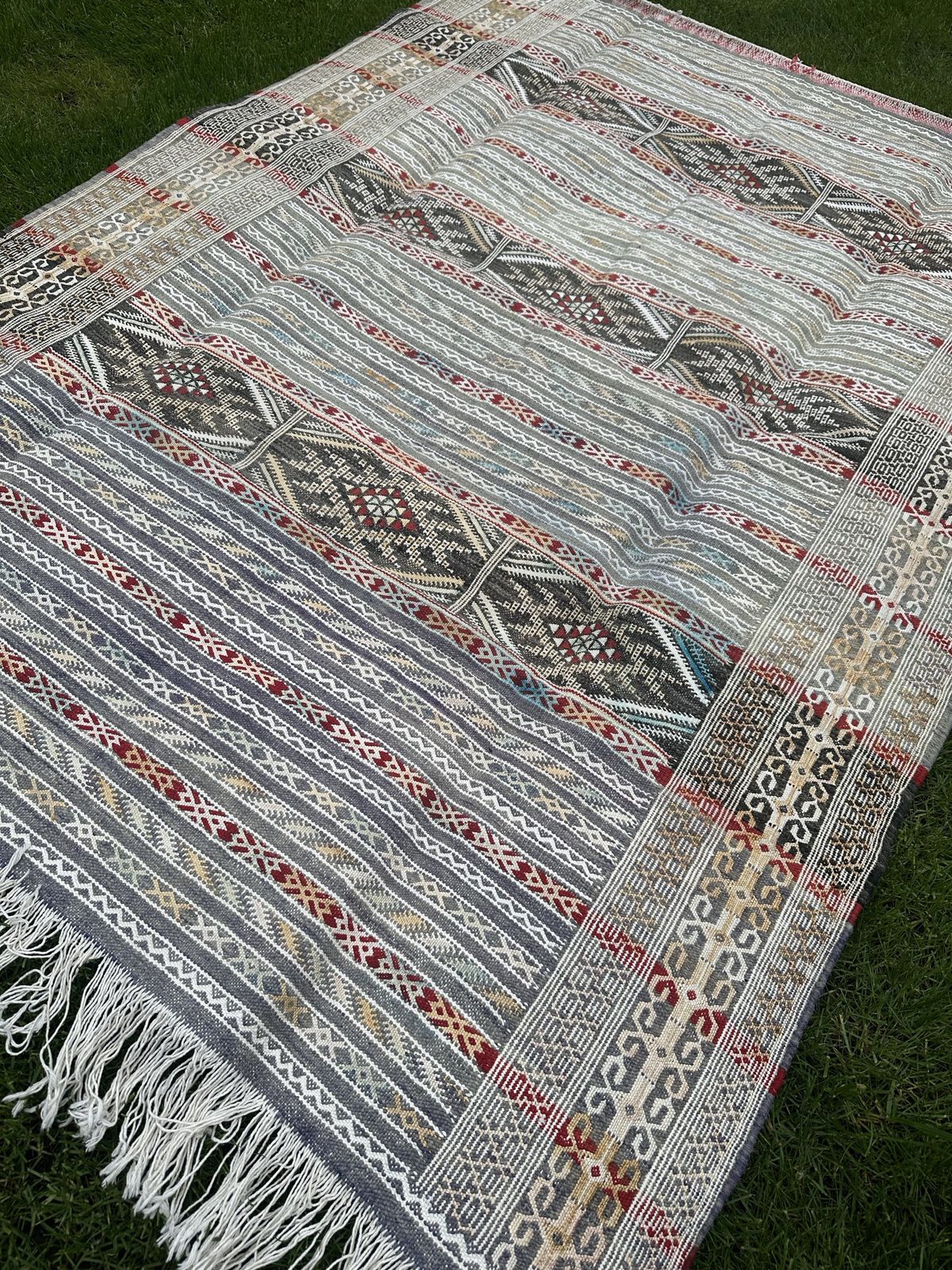 Original Nomadic Berber Handwoven Kilim Rug Tiflet photo 425.0
