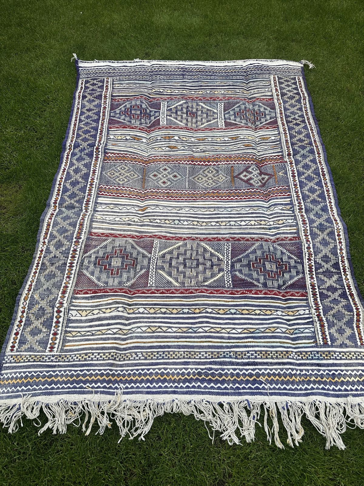 Nomadic Berber Handwoven Kilim Rug Tiflet photo Textiles