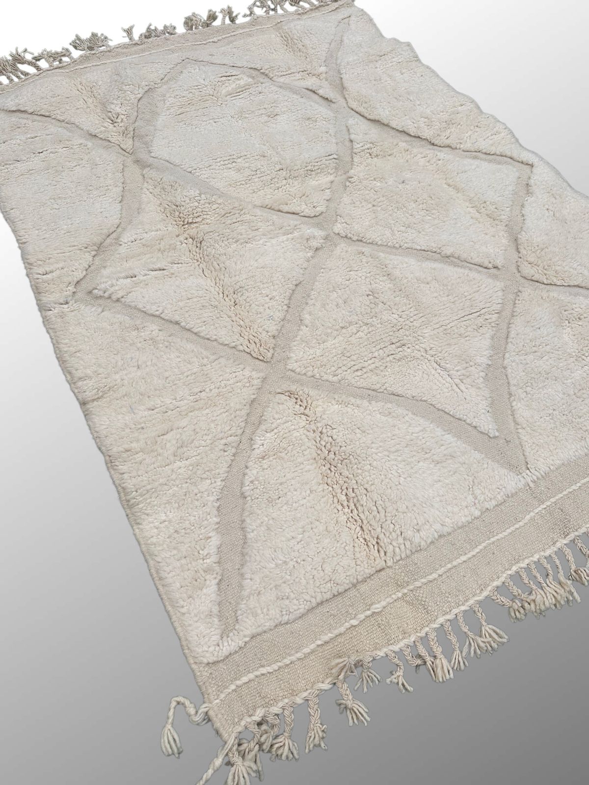 Moroccan Berber Cream Wool Rug Beni Ourain Atlas Carpets