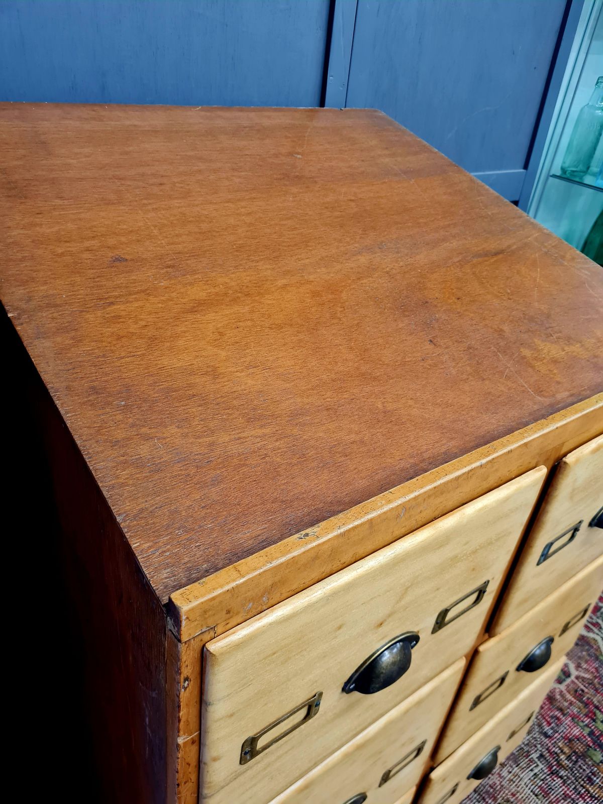Vintage Beech Haberdashery Style Drawers photo buy