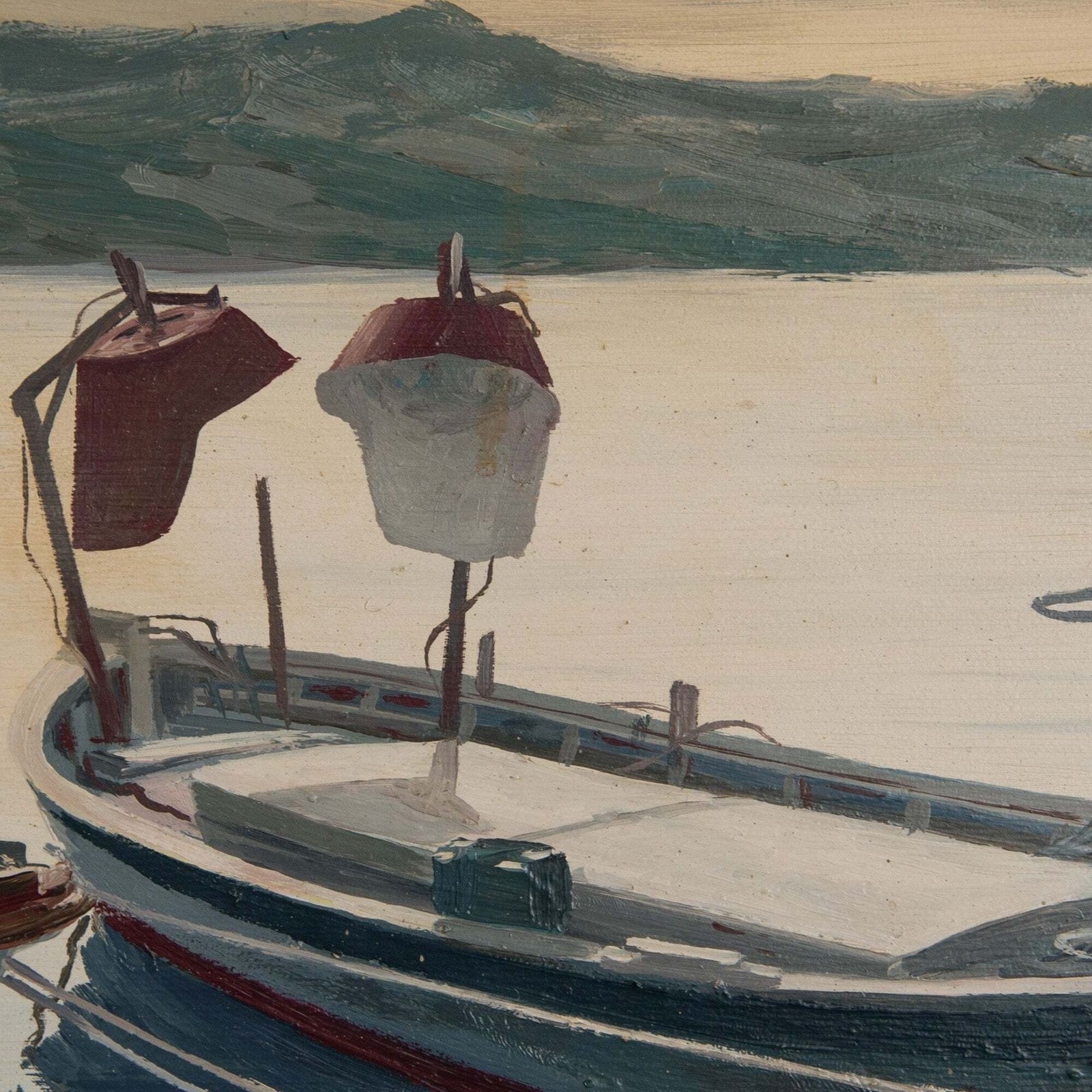 Mediterrane Vissersbootjes – Gesigneerd | Schilder Vooralsnog Onbekend photo Kunst