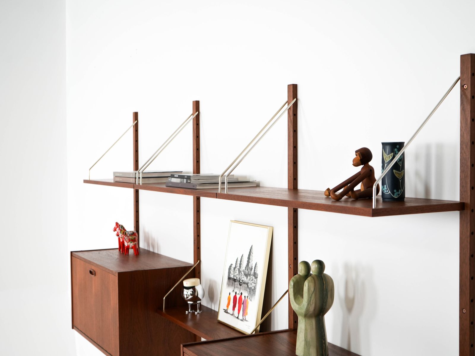 photo furniture Teakhouten Wandmeubel, Deens Design, Jaren 1960, Vervaardigd In Denemarken