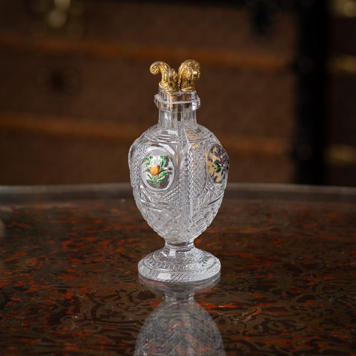 Antique 19thc French Baccarat Four Chamber Divided Enamel And Ormolu Scent Bottle photo furniture