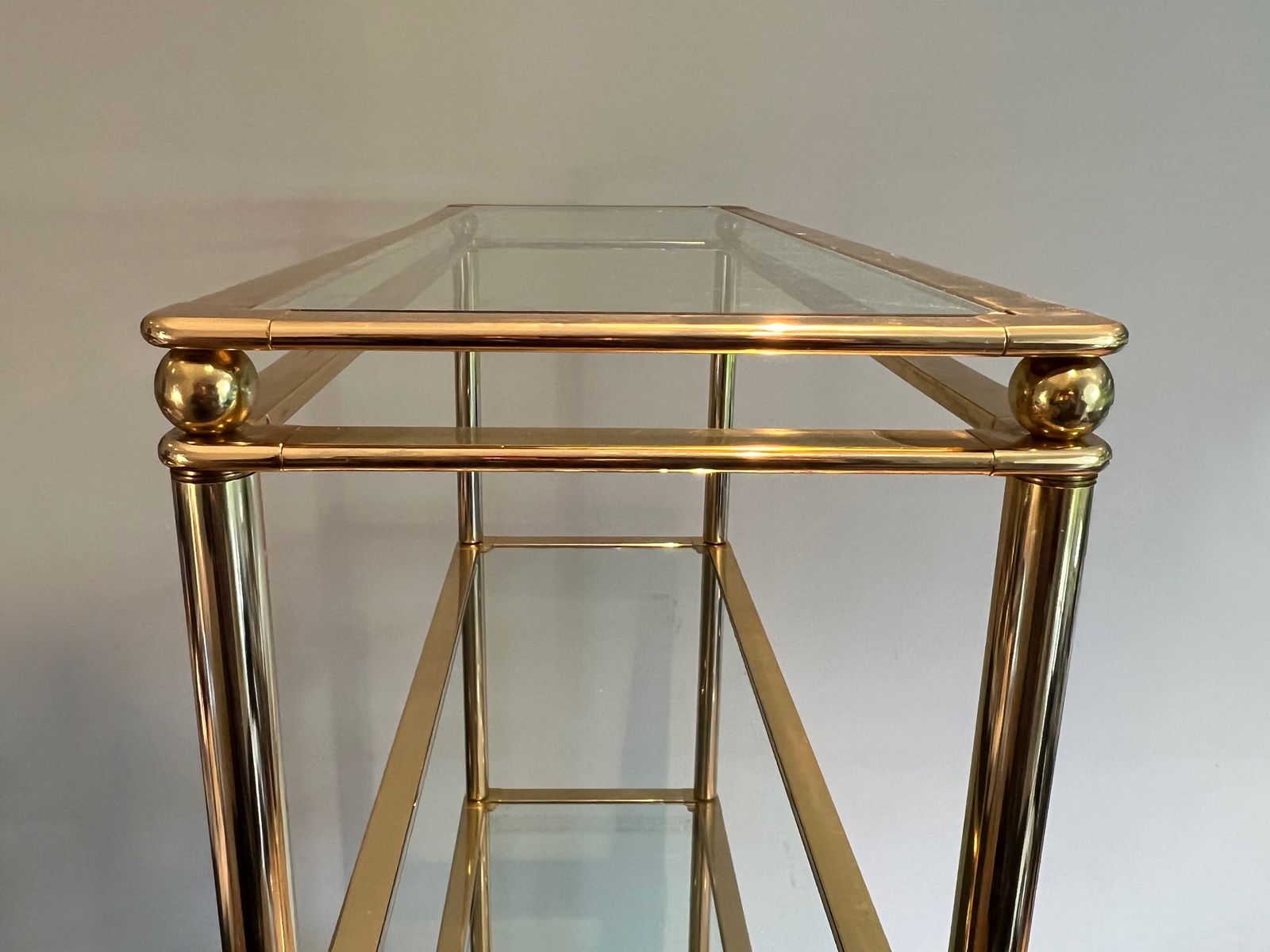 photo buy Gold Chrome Shelf With 5 Clear Glass Shelves