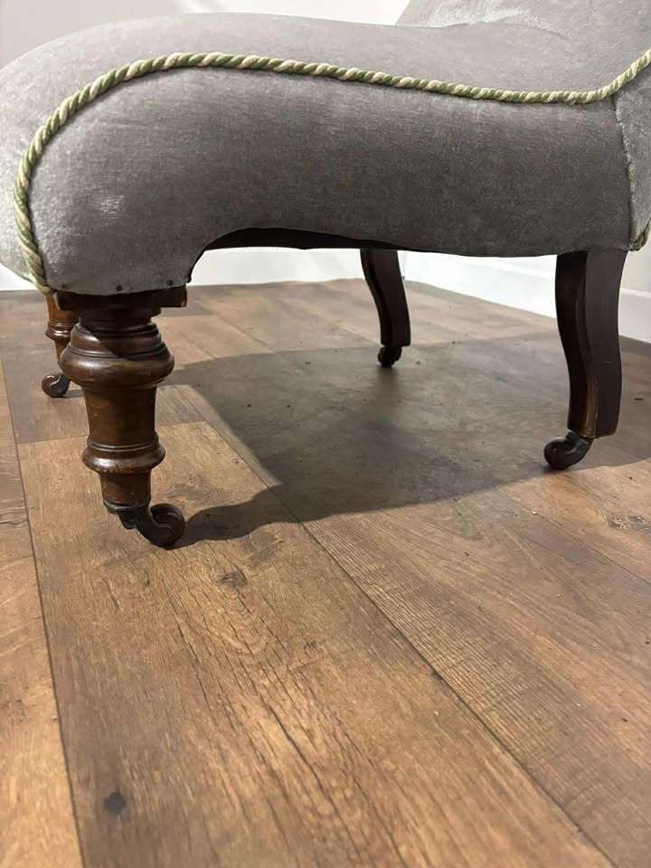photo for sale Antique Mahogany Framed Scroll Form Nursing Chair