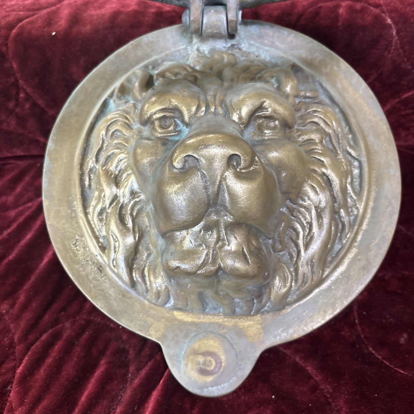 Huge Antique Solid Brass Front Door Knocker Period Reclaimed Manor Cast Metal photo vintage
