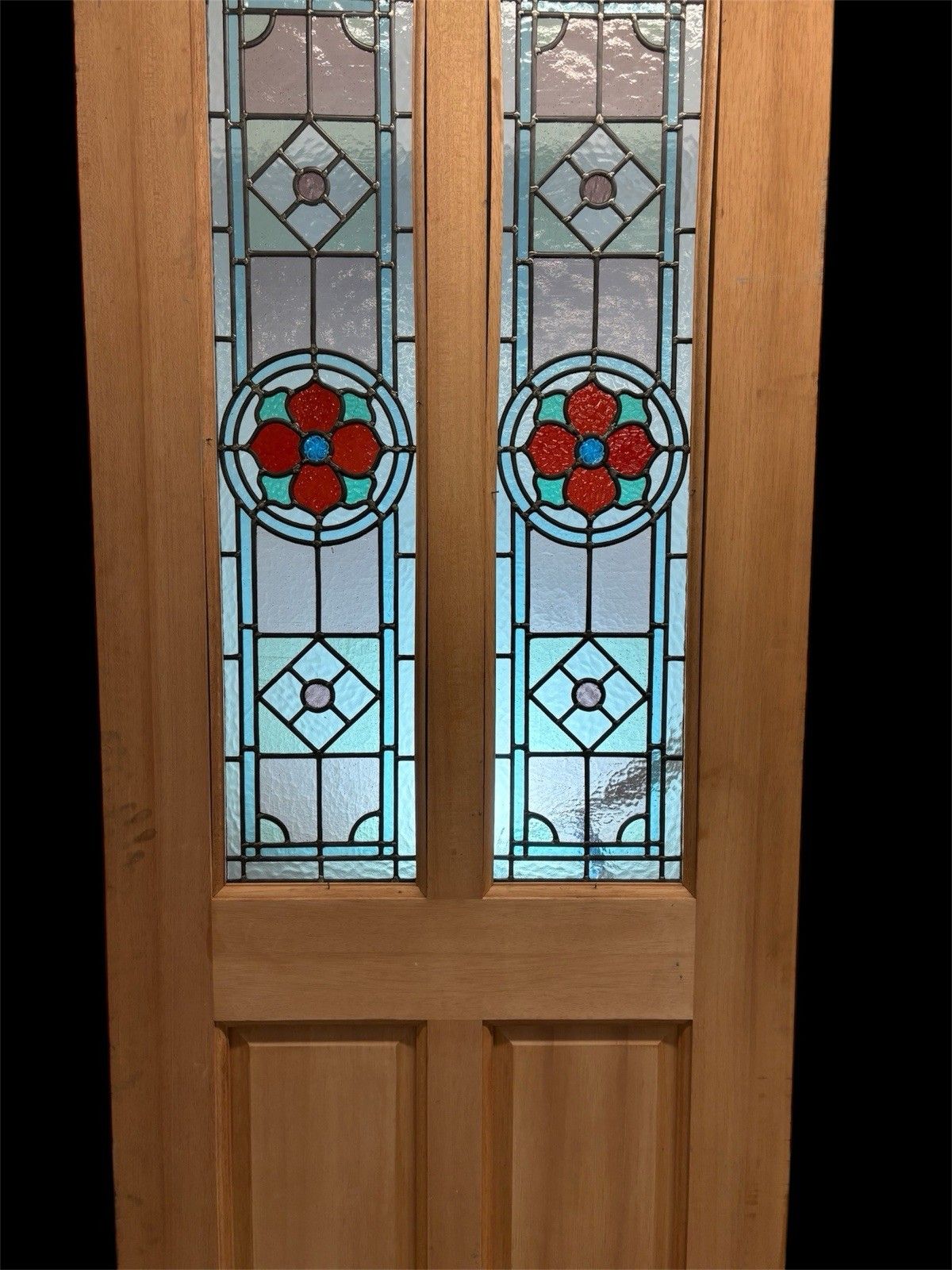 photo furniture Victorian Stained Glass Front Door Bespoke Made Hardwood Leaded Period Wood
