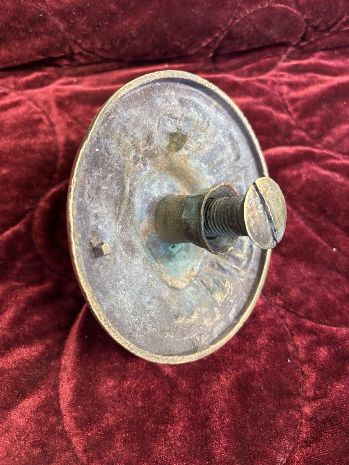 Large Solid Bronze Front Door Pull Handle Reclaimed Period Antique Bolts Patina photo vinterior