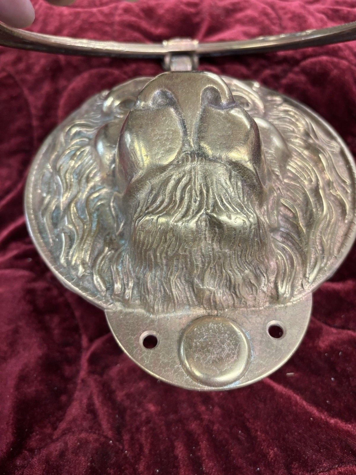 Huge Antique Solid Brass Front Door Knocker Period Reclaimed Manor Cast Metal photo Home Fixtures