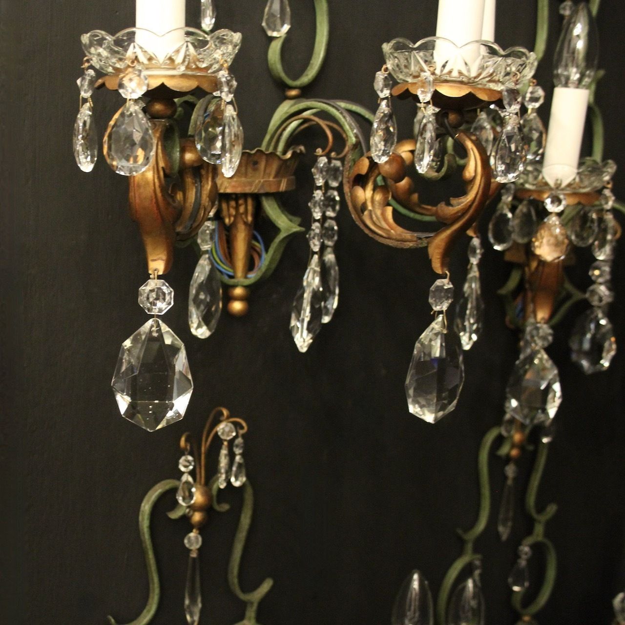 French Set Of 4 Arm Wrought Iron Wall Lights photo 1950.0