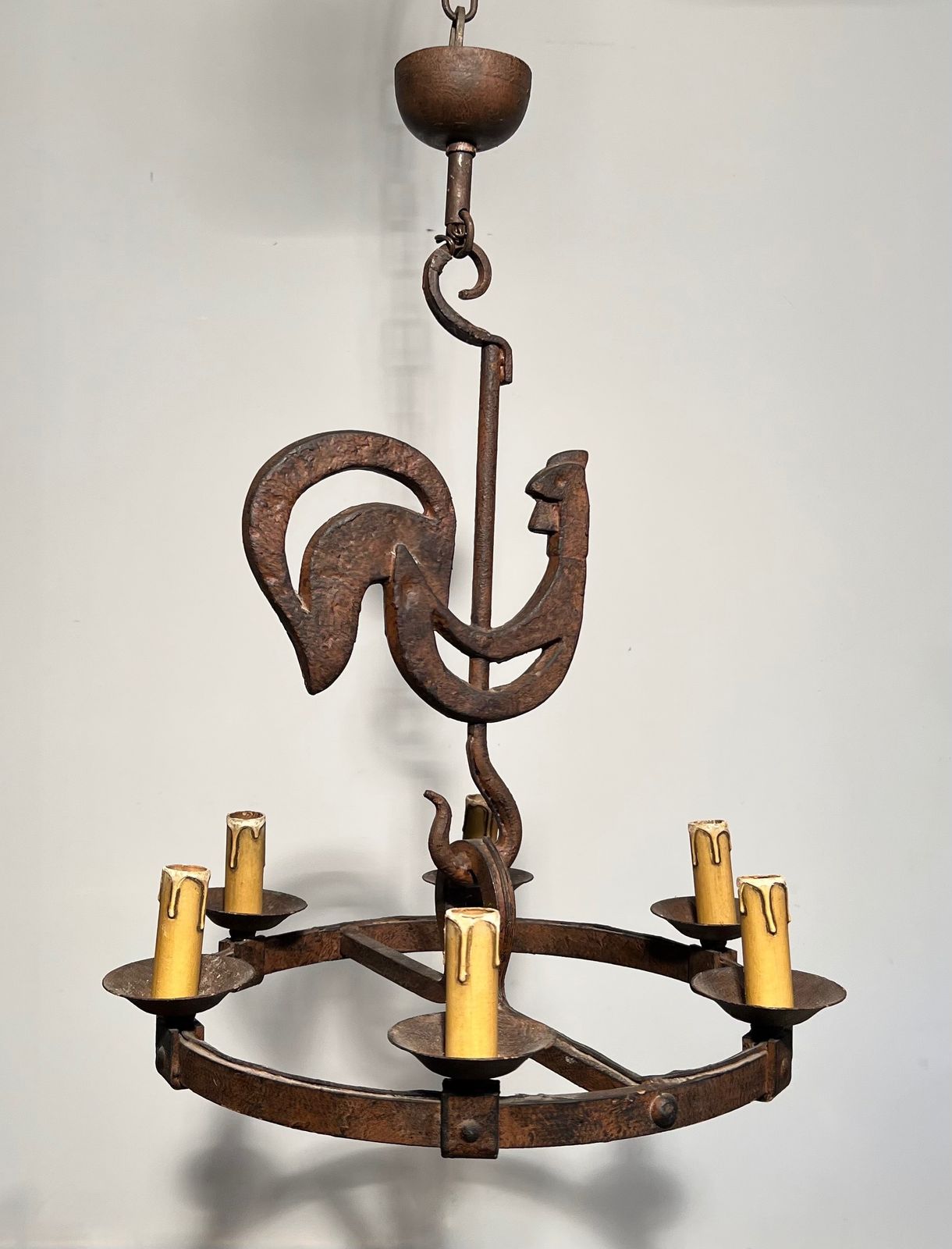 Lighting Rooster Chandelier By Jean Touret For Atelier Marolles photo