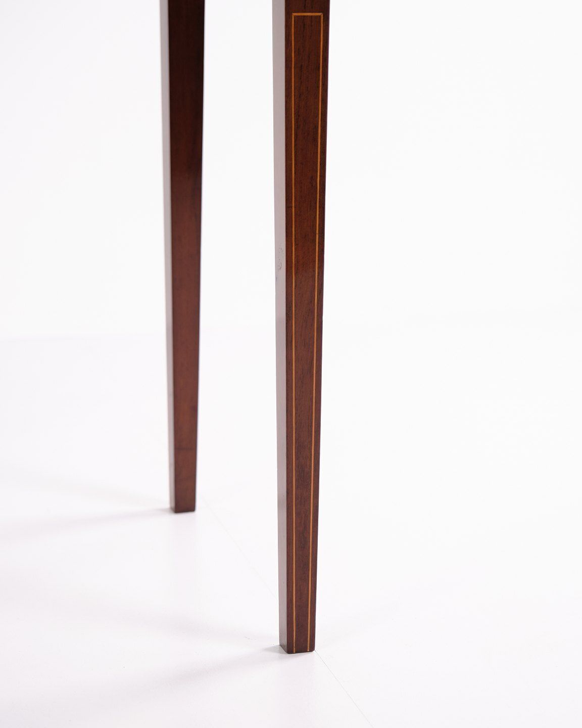 Side Table   Hand Polished   Decorated With Fruit Wood Inlay   Crafted In Mahogany   1920s photo vintage