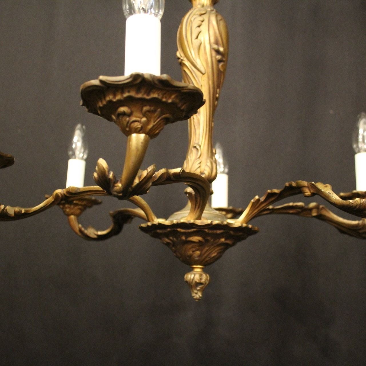 French Gilded Bronze 6 Light Antique Chandelier photo furniture