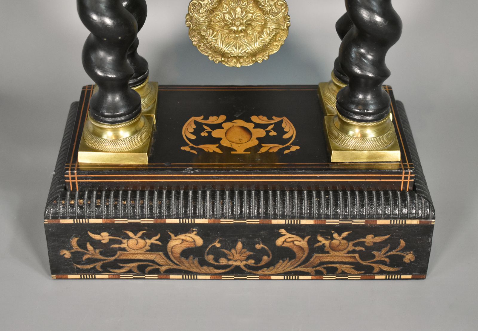 French Portico Barley Twist Clock Napoleon III photo vintage
