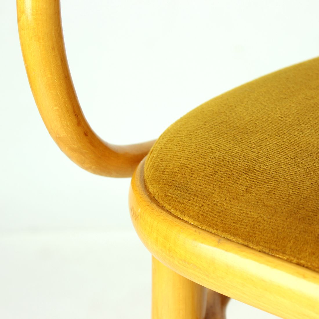 photo for sale Bentwood Thonet Design Armchair With Gold Velvet, Czechoslovakia 1930s, 40 Available
