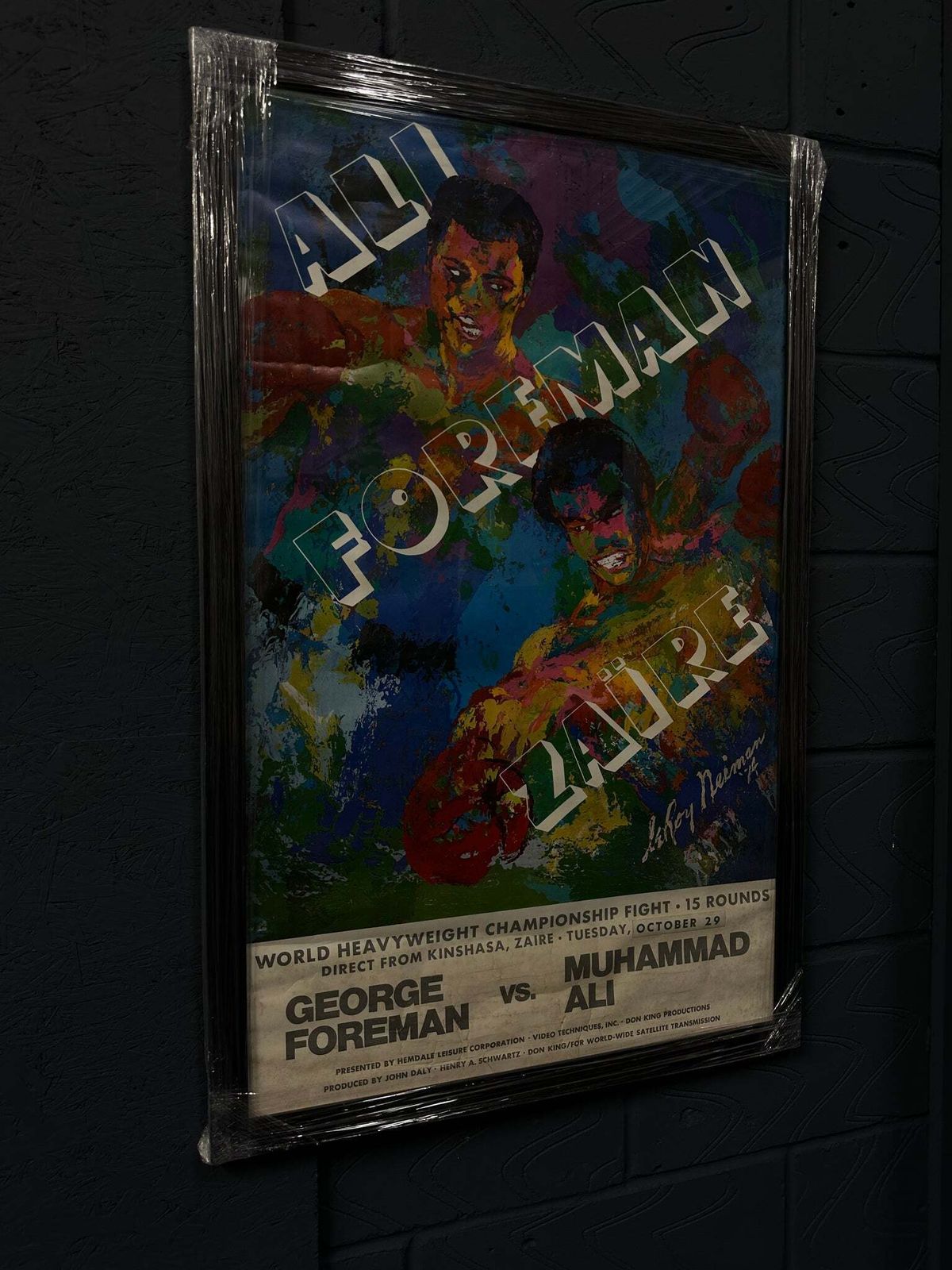 Leroy Neiman “Muhammad Ali Vs George Foreman” – Original Framed & Sealed Fight Poster photo Art