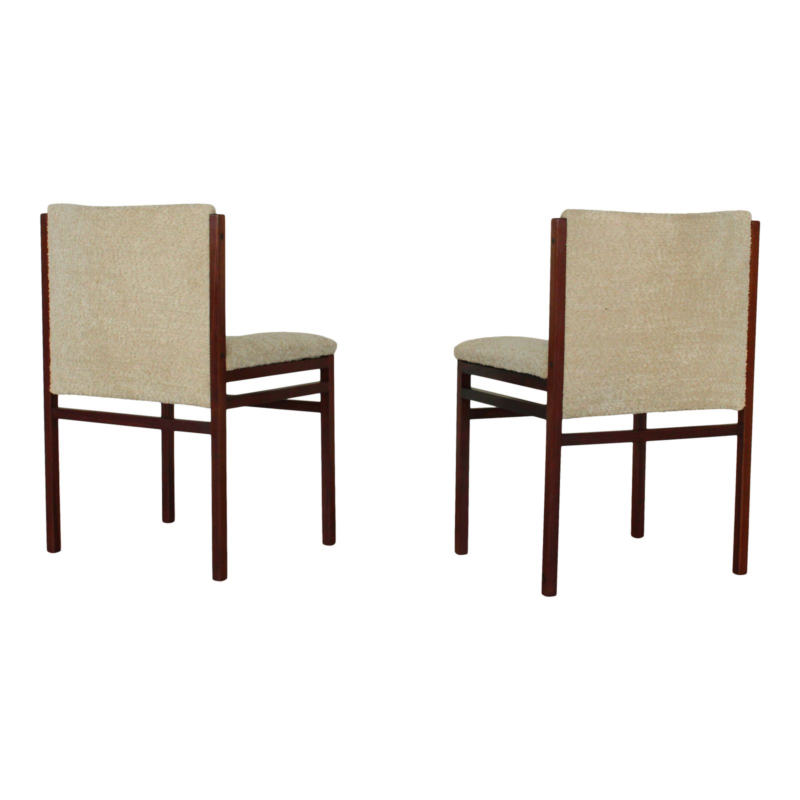 Set Of 6 Tito Agnoli Ash Dining Chairs For Cinova With Bouclé Upholstery photo vintage