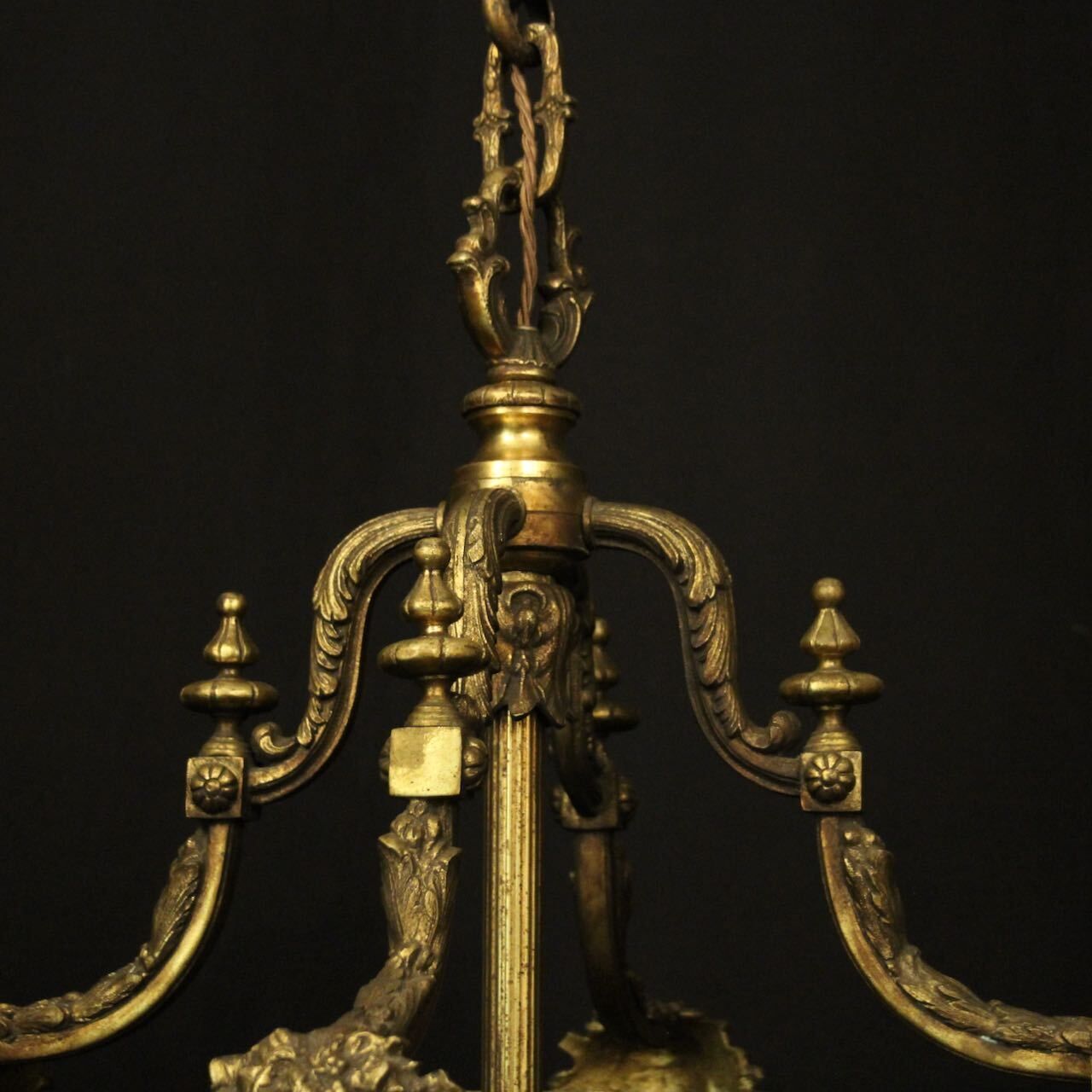 French Large Bronze Antique Hall Lantern photo Lighting